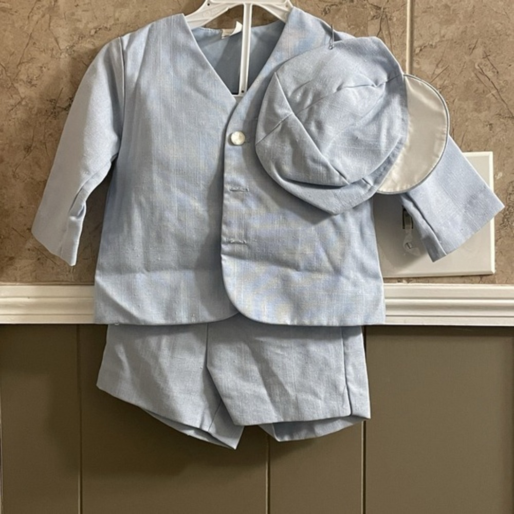 Vintage 3 Piece Suit Blue With Hat Easter‎ Adorable